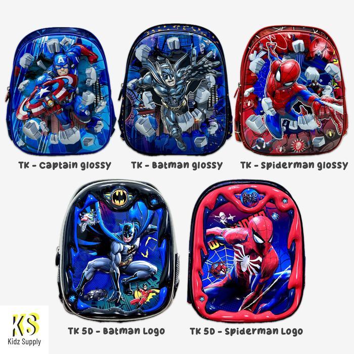 Tas Ransel Sd Tk Anak Laki Laki Gambar Spiderman Captain America Mario Co