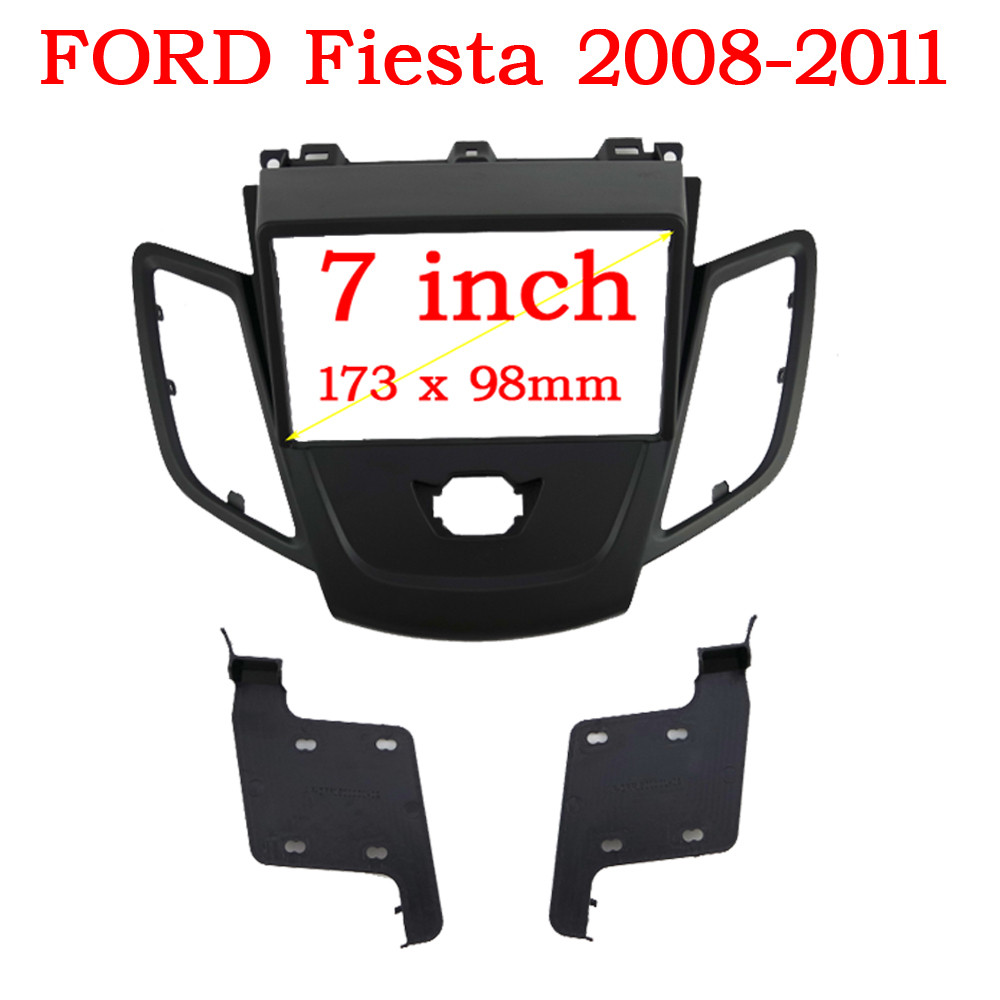 WQLSK Double Din Radio Fascia Frame for FORD Fiesta 2008-2017 Panel Dash Mount Installation Trim Kit