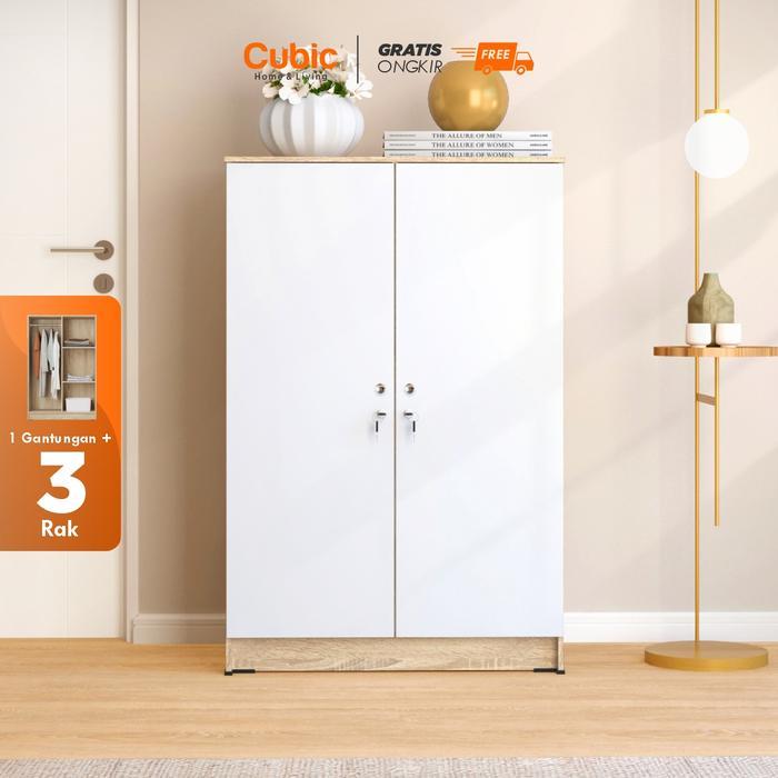 Cubic Lemari Baju Minimalis / Lemari Pakaian 2 Pintu / LUNA BL 121