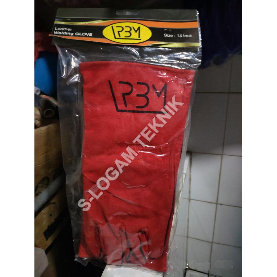 Sarung Tangan Kulit Las 14" RBM Welding Glove Leather 14 inch MERAH