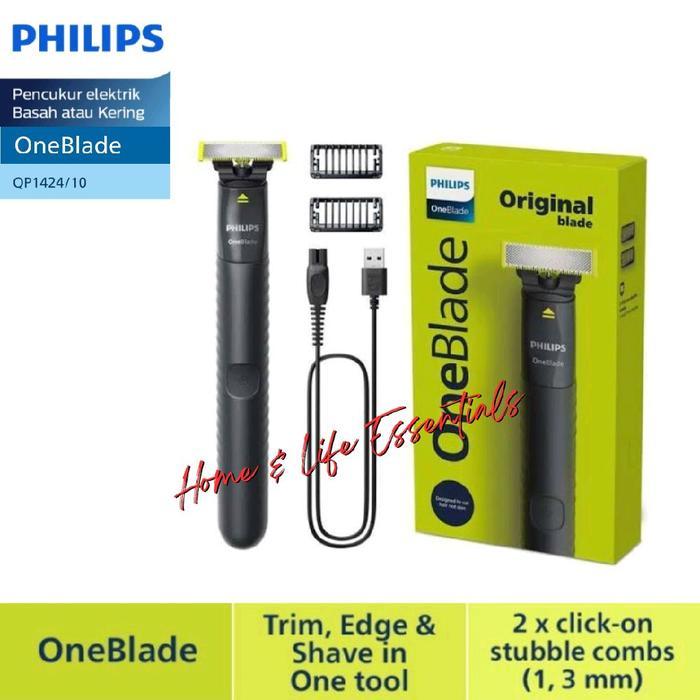Alat Cukur Philips Oneblade QP1424/10 Pencukur Kumis Jenggot Philips