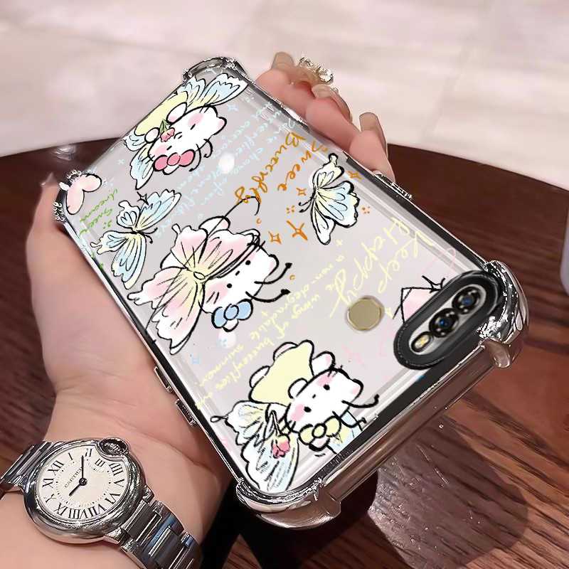 Casing Hp Untuk OPPO A7 OPPO A5s OPPO A12 OPPO A12S A11k Case Kucing Kupu-Kupu Bening Tebal Cesing s