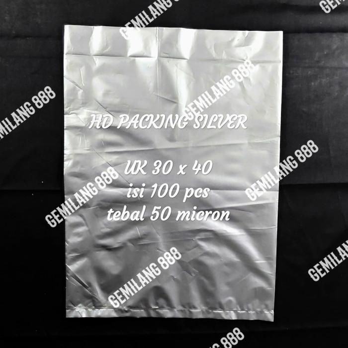 Stok Baru Plastik Packing Silver uk 30x40, HD Packing, Kantong bungkus Paket