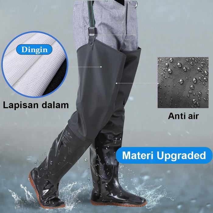 Aerostreet - Sepatu Boots Karet Anti Keong Sawah Petani Panjang Sampai Paha Lembut