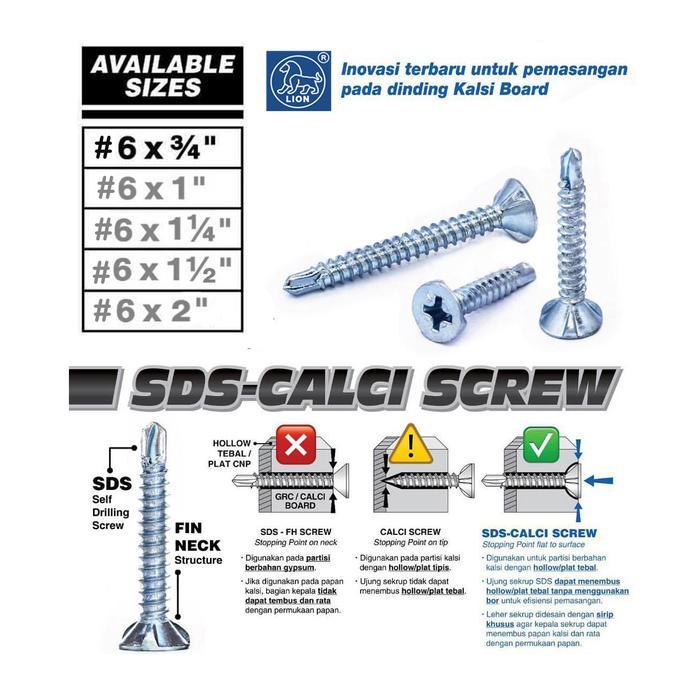 #6x3/4 Sekrup GRC SDS / kalsiboard / Calci Screw