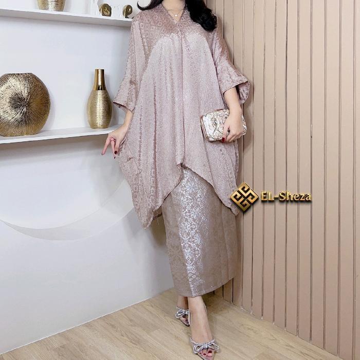 PREMIUM blouse kaftan tunik viscose aruna (satuset rok lilit songket) batik terbaru
