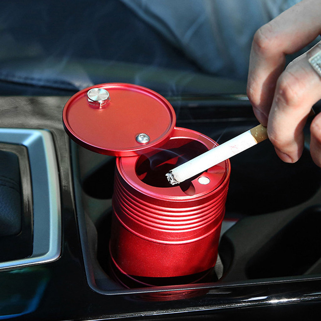 Metal Wind Ashtray With Lid For Car Indoor Outdoor Heavy Windproof Car Storm Ashtray Car Ashtray Tab
