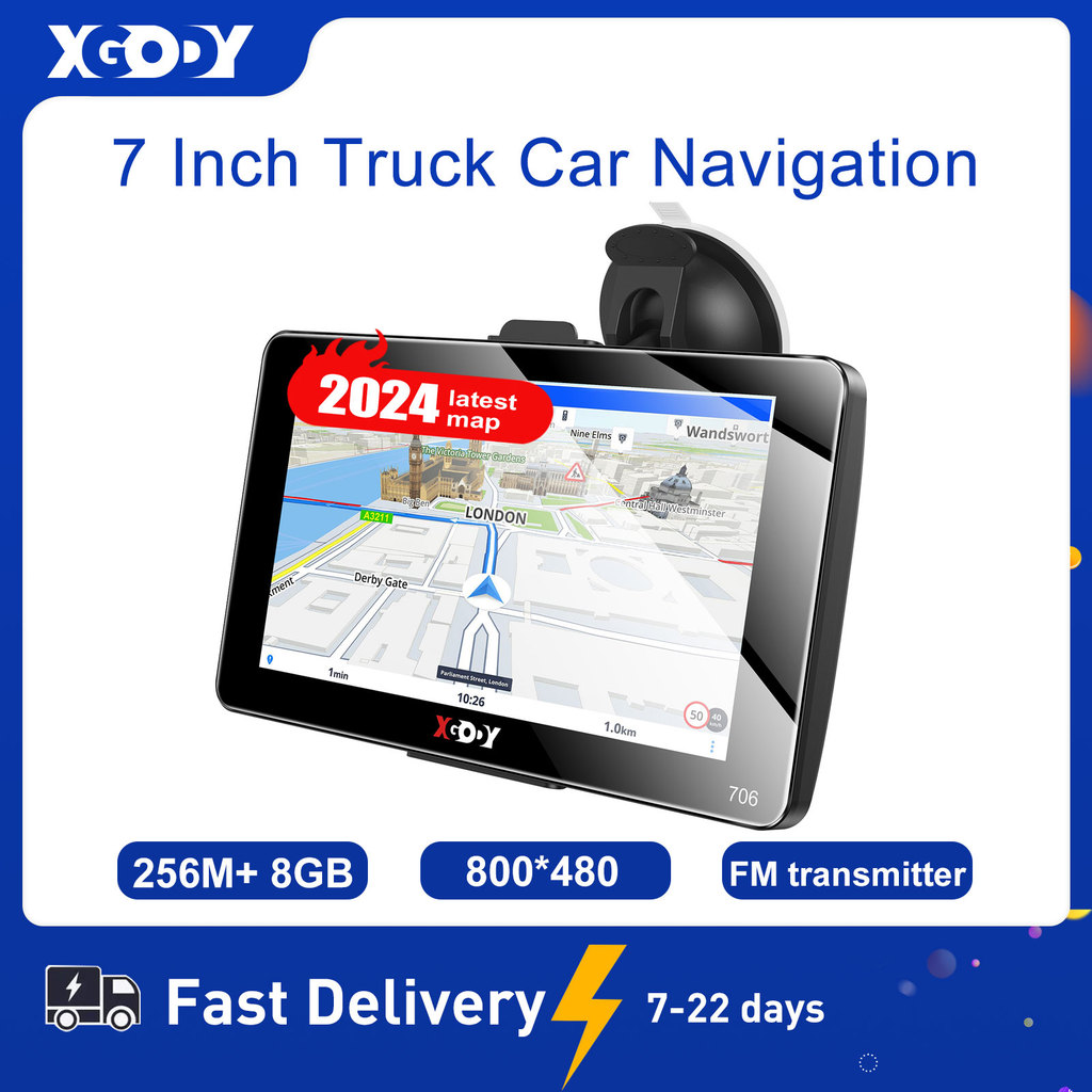 XGODY 706 Navigation Car GPS 7 Inch Truck Car 256M+8GB Capacitive Screen Navigator Camera Optional U