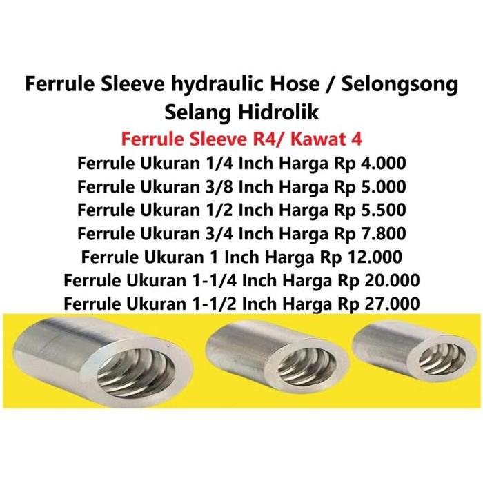 Ferrule Sleeve Hose Hidrolik R4/Selongsong selang hidrolik