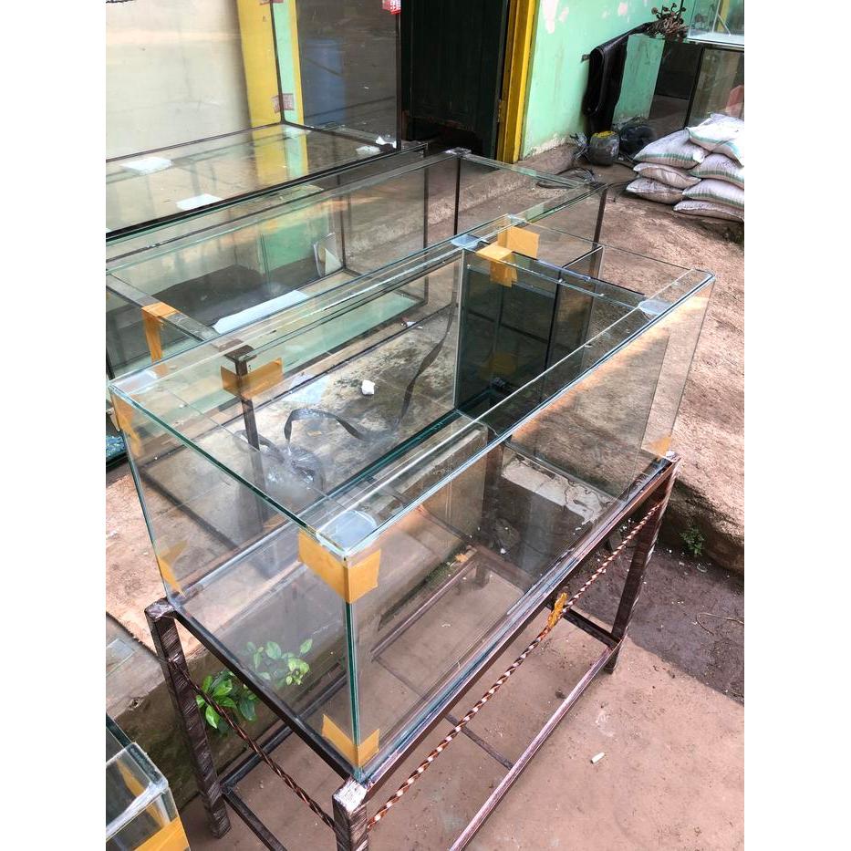 AQUARIUM KACA UKURAN 80x40x40 FILTER SAMPING ALAS 8MM KELILING 5MM