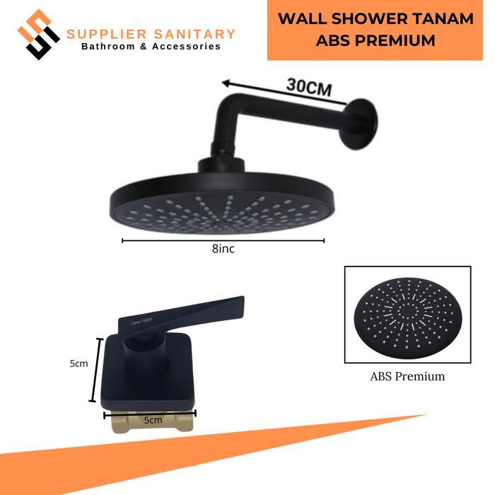 Onda Waterpro Sanitary - Wall Shower Paket Stop Kran Tanam/Shower Mandi/Stop Kran Tanam Air Black