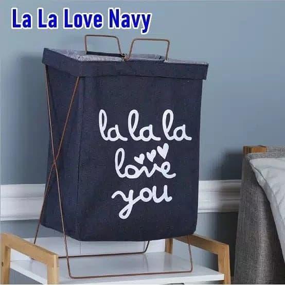 LAUNDRY BAG KERANJANG CUCIAN BAJU PAKAIAN KOTOR LIPAT RANGKA BESI