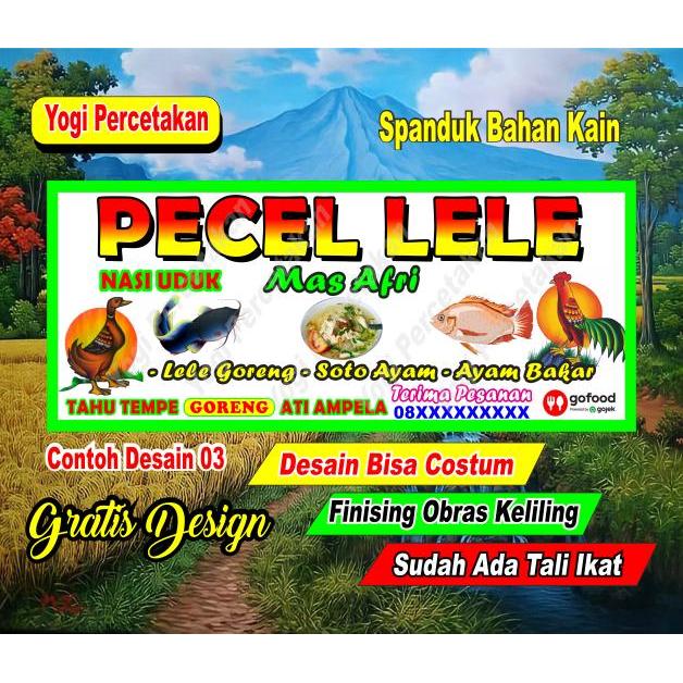 SPANDUK BAHAN KAIN LEBAR BAHAN 2 METER, PECEL LELE PECEL AYAM, NASI GORENG, BUBUR AYAM, SATE AYAM,