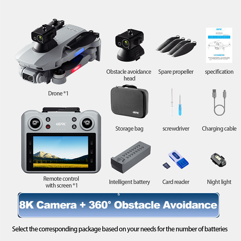 F8 MAX GPS Drone Professional 8K Camera 6K 5G WIFI FPV Drone Avoiding Obstacle with Large Screen
