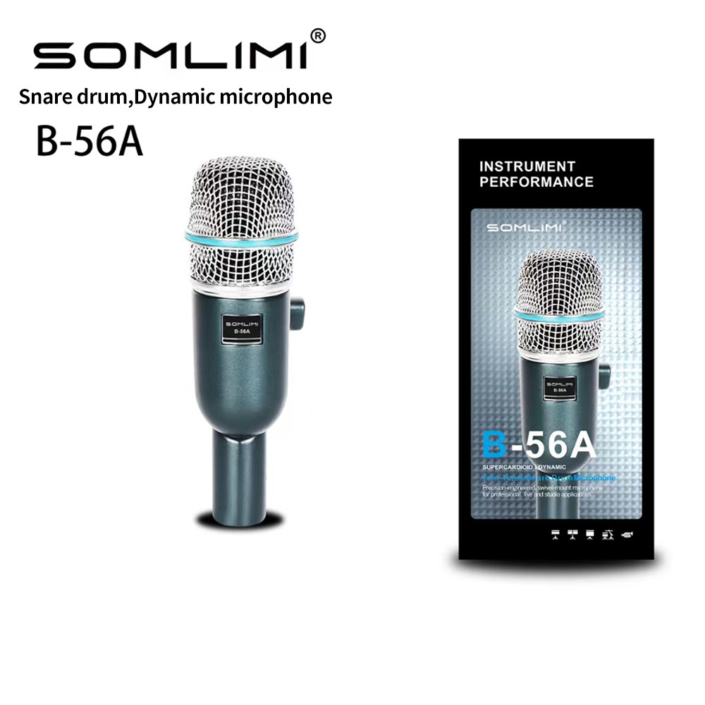 SOMLIMI B- 56A Drum Microphone Instrument Kick Drum Bass Mic(Metal)Dynamic Drum Snare Kick