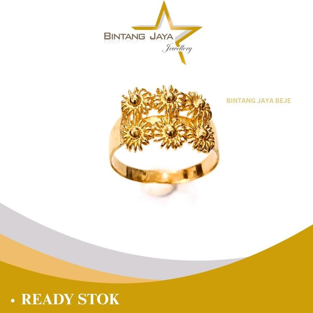 Cincin Emas LM99 Matahari 2 Baris | Berat 5gr - Kadar LM99 - Size 20 | Size Jarang (PP)