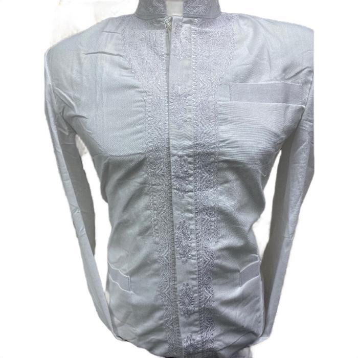 Stok Baru Jas Koko Hasgradini Putih Bersih Muslim Pria Dewasa Katun Nyaman Santai Panjang Tangan