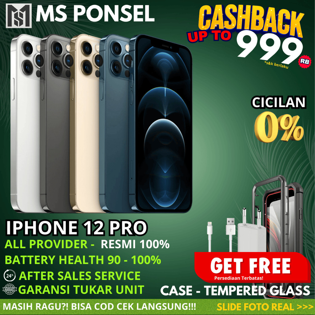 Iphone 12 Pro 512GB 256GB 128GB Second Original Resmi Fullset