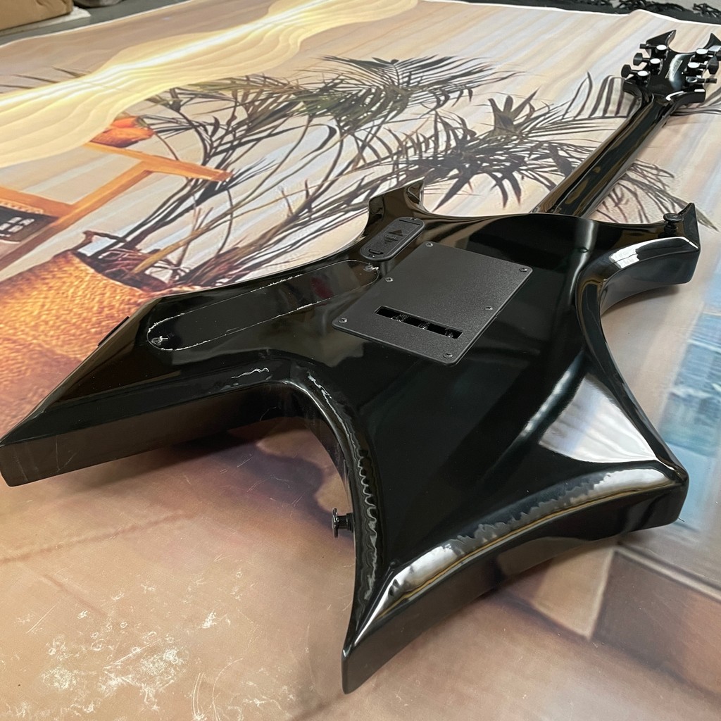 BLACK BC Custom Electric Guitar 6strings Solid Wood Body Rich style Warlock Free Ship