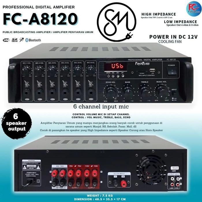 Amplifier Firstclass FC-A8120 Ampli masjid mushola Toa 150 w watt
