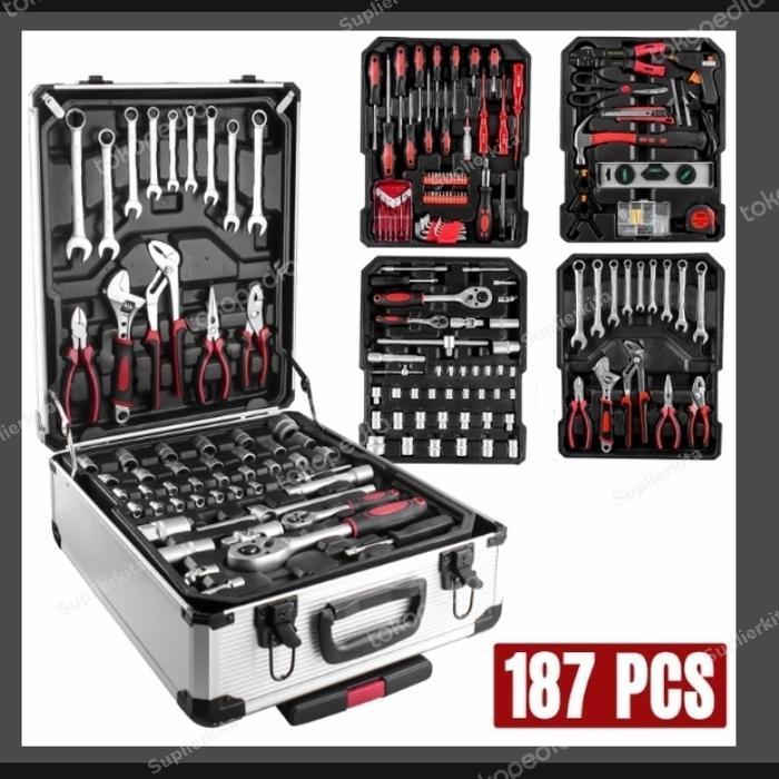 187 PCS SET KOPER TOOLS PERKAKAS BENGKEL / RUMAH LENGKAP