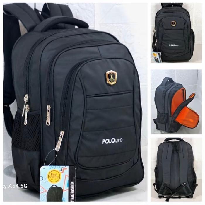 Tas Ransel polo Me # Tas Ransel Kerja # Tas Ransel jumbo Besar Original Import # Tas Laptop antiair