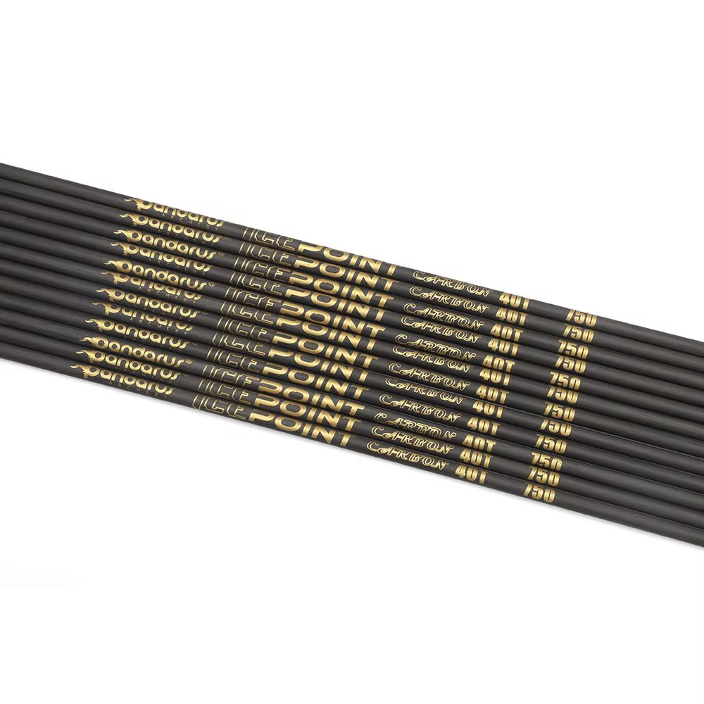 12Pcs Pandarus Icepoint ID3.2mm Gold Logo 40-Ton Carbon Arrow Shaft Straightness: +/- .001 with