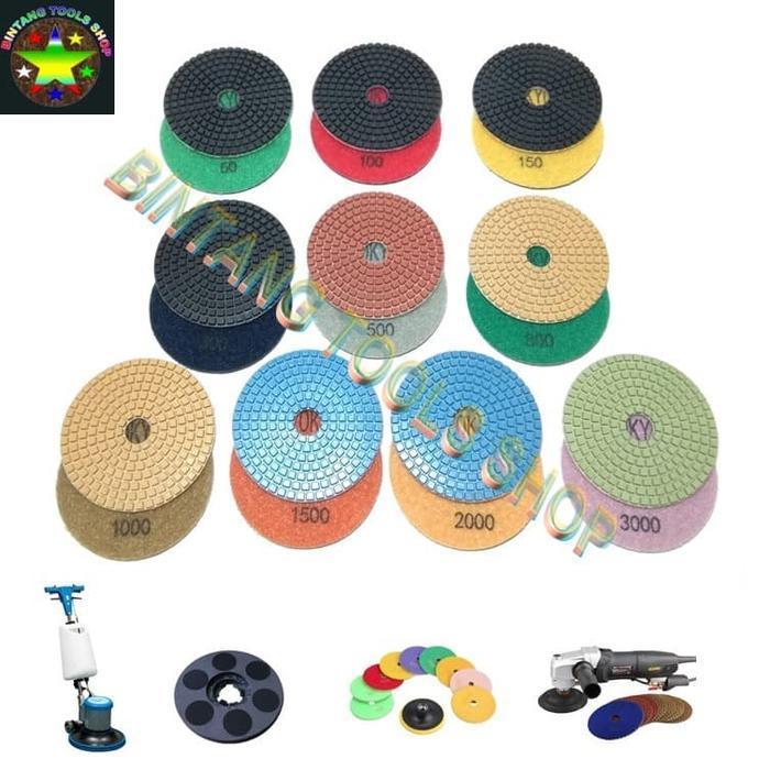 Krisbow Modern - Tokyo Diamond Pad Poles Marmer Granit For Mesin Polisher Poles Lantai