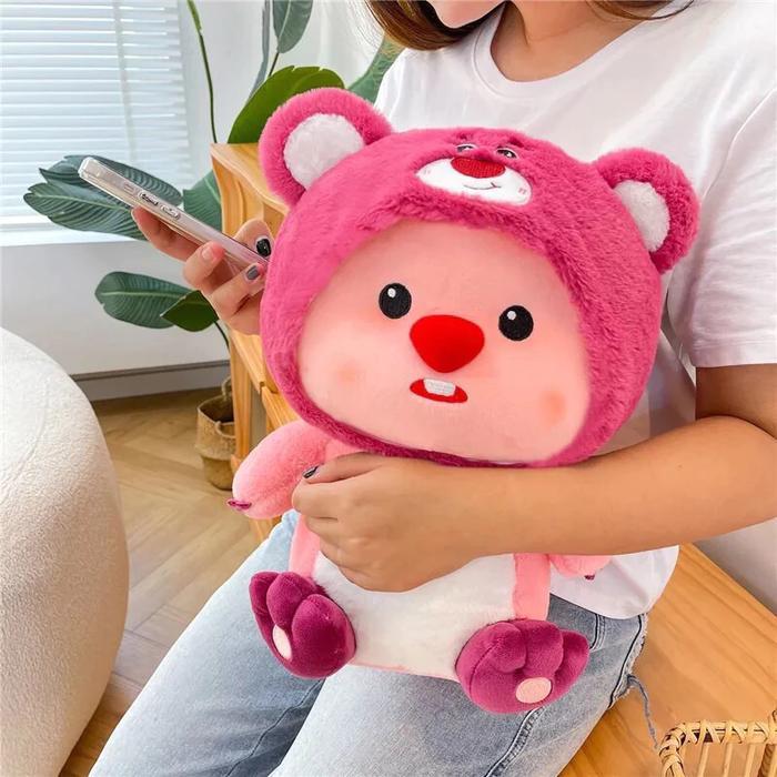 Miniso Toys - Boneka Loopy Kostum Lotso Ukuran 30Cm Bahan Yelvo Halus Sni