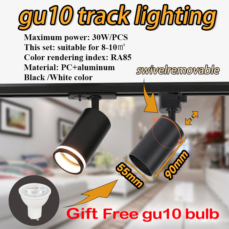 Track Light gu10 Spotlight gu10 Bulb Rail Lighting Dimmable Smart Home Track Kitchen Spot Light