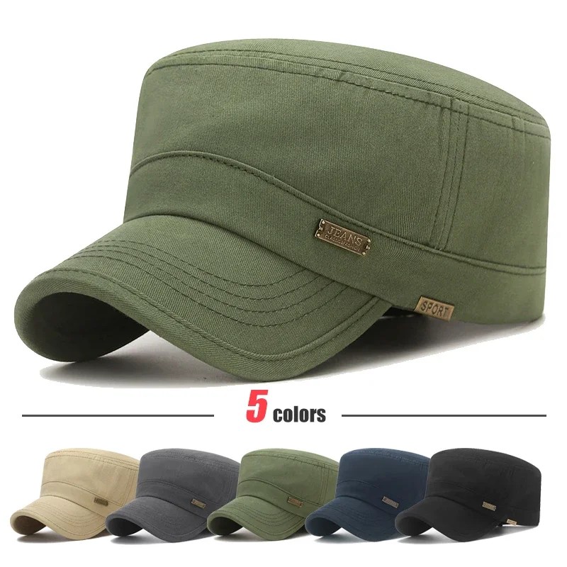 New Fashion Classic Casual Cotton Snapback Hats Outdoor Sport Baseball Cap Flat Military Cadet Cap