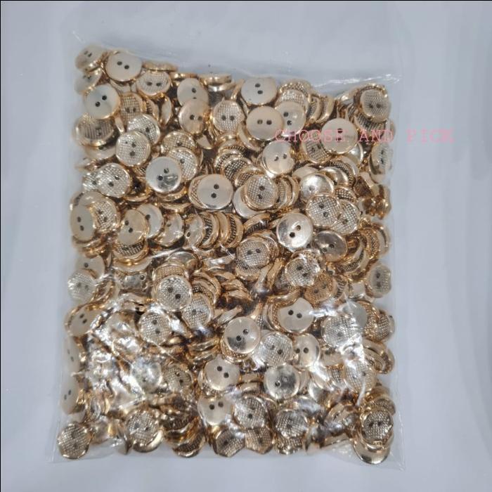 Kancing baju lobang 2 emas / kancing gold 18L prakarya 400pcs MURAH