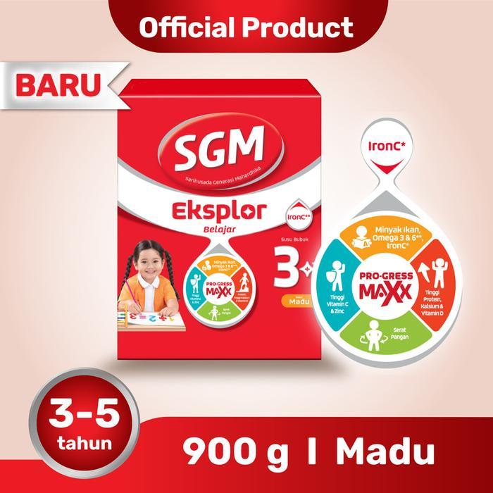 Terbaik Best Quality 100% Original Sgm Eksplor 3+ Vanila/Madu Susu Formula 900G
