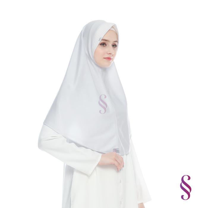 TERLARIS Kerudung Jilbab Putih hitam Sekolah anak sd smp Instan Bergo Pet READY STOCK