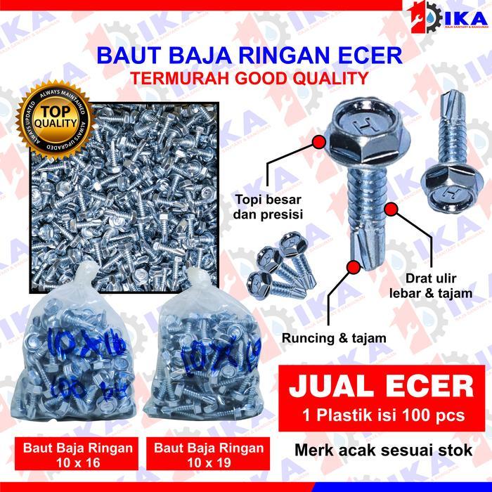 Baut baja ringan l baut Skrup Baja Ringan 10x16 10x19 Harga Termurah- 100pcs
