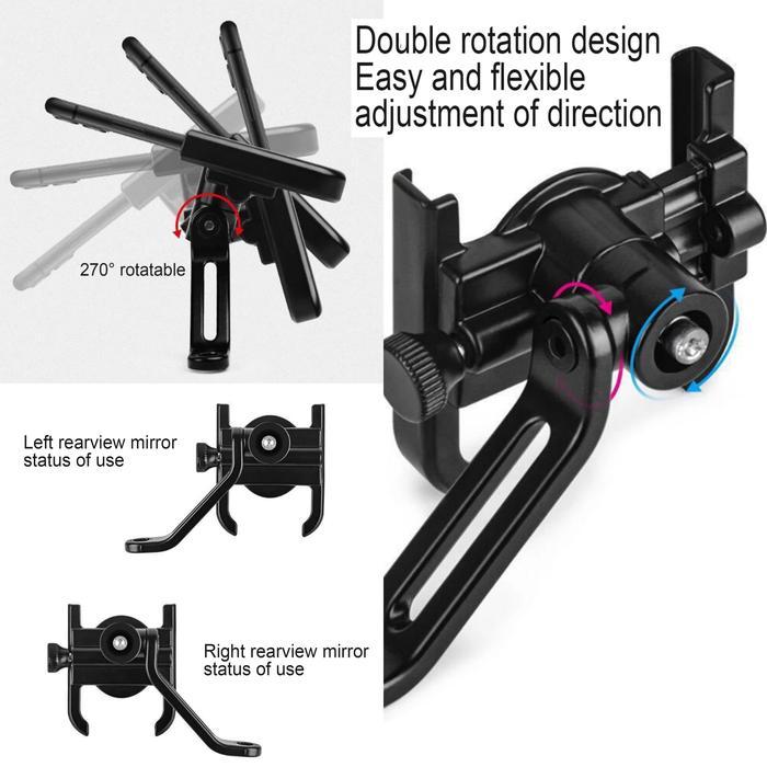 JTTOP HOLDER MOTOR KACA SPION BAHAN BESI METAL UNIVERSAL HOLDER SPION 03-H2
