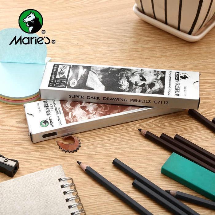 Maries Drawing Pencil 10B 12B 14B / Pensil Lukis 10B 12B 14B