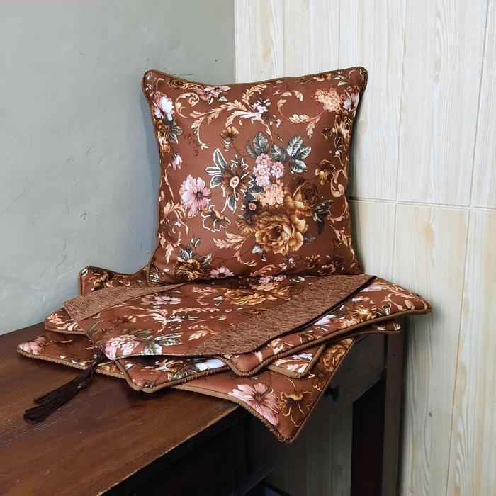 Sarung Bantal Kursi Sofa Set Shabby Bunga-Bunga Terjamin