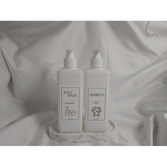 BOTOL REFIL SABUN AESTHETIC / FREE LABEL / BOTOL SABUN KOTAK / PUMP