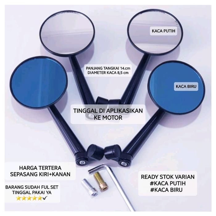 Bagus Kaca Spion Bulat Besi Variasi Motor Beat/Scoopy/Genio/Vario/Pcx/Spacy/Beat Street/Beat New
