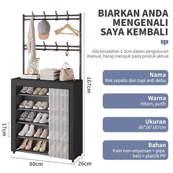 COD Rak Sepatu Kedap Udara Dan Anti Debu Lemari Sepatu Tertutup Rak Gantung Tas Topi Serbaguna Rak