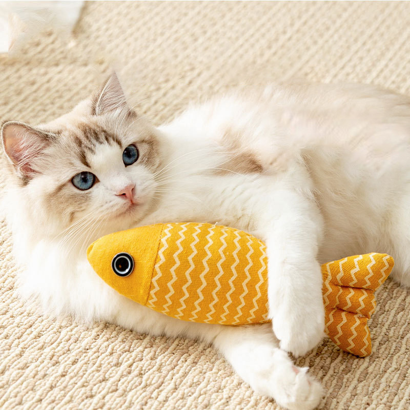 Cat Toys Fish Interact Cat Toy Cat Chew Toy Simulation Fish Cat Pillow Kitten Exercise Kicker Toys
