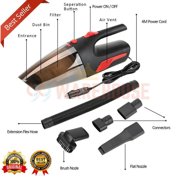 Krisbow - Vacum Cleaner Mobil Portable Mini Penyedot Debu Mobil Vacuum Cleaner