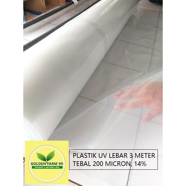 Hercules Plastik UV Lebar 3 Meter Tebal 200 Micron Kandungan 14% untuk Hidroponik & Green House