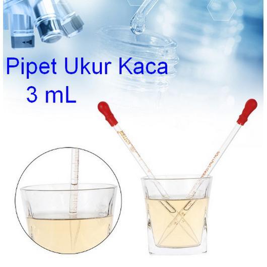 PIPET UKUR 3 ML / MAAT PIPET KACA / DROP PIPET DENGAN BULB KARET
