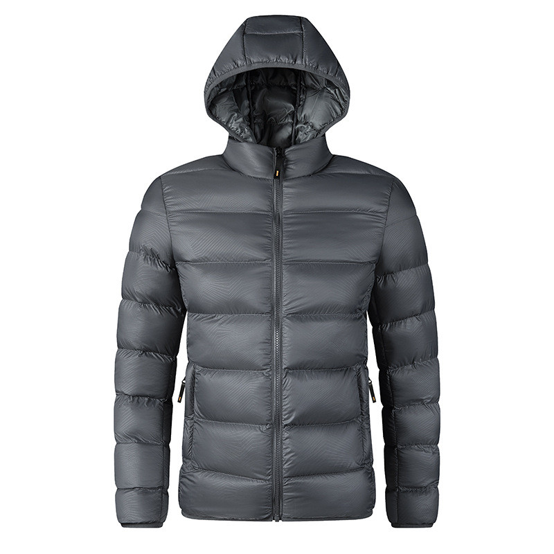 Casual Fashionable Youthful Men's down Jacket Lightweight Washable White Goose down Padded Coat Long