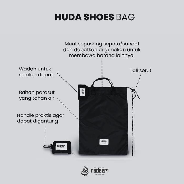 Nadeem - Huda Shoes Bag Tas Lipat Pouch Kantong Sendal serut Traveling Perlengkapan Haji umroh
