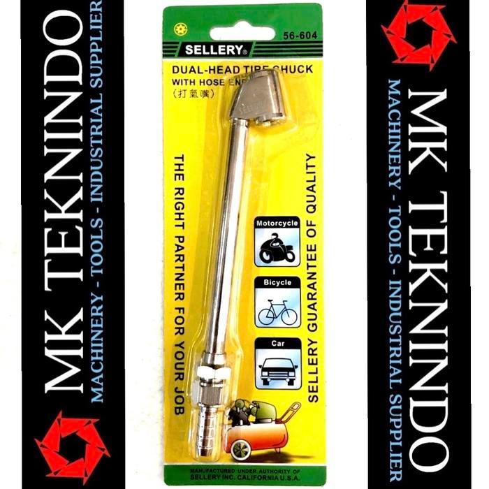 Sellery 56-604 Isi Angin Ban Dual Head Tire Chuck Alat Pengisi Isian