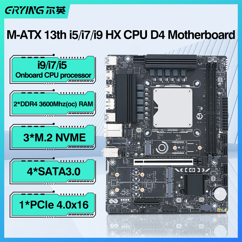 ERYING M-ATX 13th i5/i7/i9 13980HX 13950HX 13900HX 13850HX 13700HX CPU Motherboard Combo DDR4 NVME