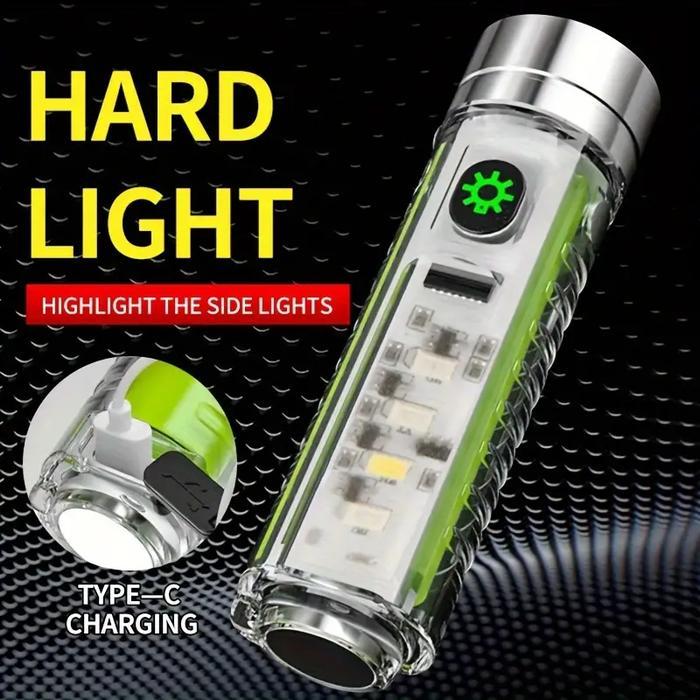SALE Senter TANGAN MINI Multifungsi Saku Magnet 250 Lumens 6 mode Cas Waterproof LED Ultra Violet